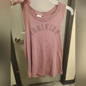 PINK "Thriving" Open backed mauve tanktop